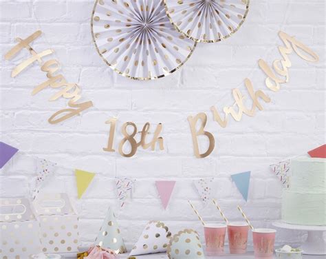 18th Birthday Banner Gold Happy Birthday Banner Bunting - Etsy