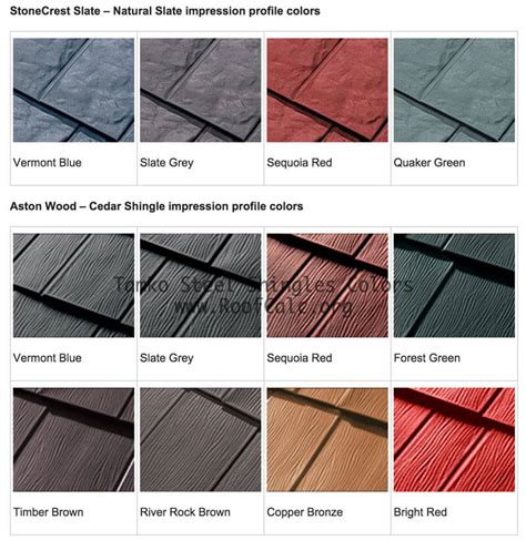 Tamko Metal Roof Shingles Colors | RoofCalc.org