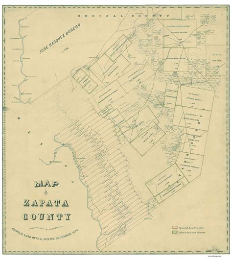 Zapata County Texas 1879 - Old Map Reprint - OLD MAPS