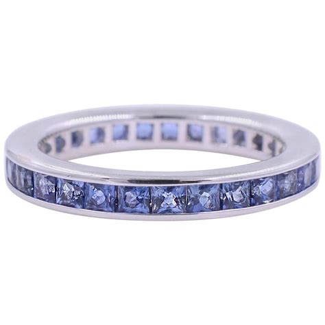 Stackable Sapphire Channel Set Eternity Ring 1.90 Carat, 18 Karat Gold ...