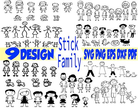 Stick Family Svg Bundle, Stick Family Cut Files, Stick Family Clipart ...