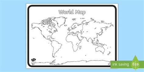 Blank Map of the World - without labels | Resources | Twinkl