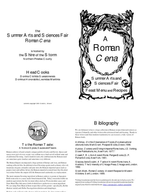 Roman Menu Booklet | PDF | Dumpling | Salad