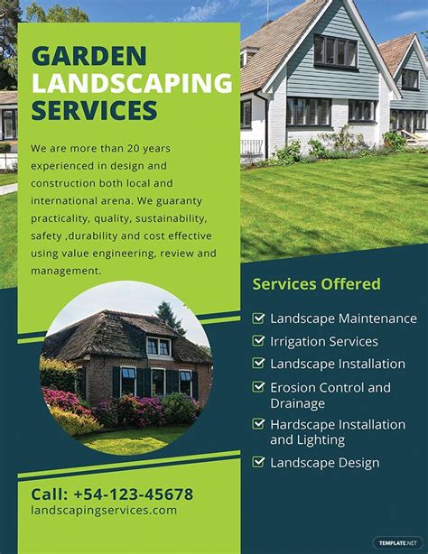 Landscaping Flyer Template in Publisher, Word, Pages, Illustrator ...