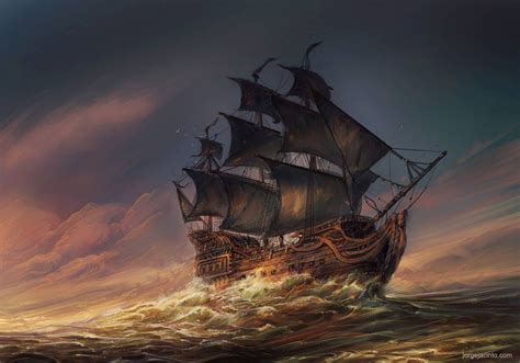 At Sea by JJcanvas on DeviantArt | Sailing ships, Ship paintings, Old ...