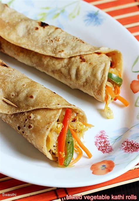 Veg roll recipe (roti rolls) - Swasthi's Recipes | Recipe | Kids ...