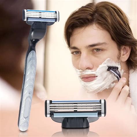 2019 New 4Pcs/set 3 Layers Men Face Shaving Razors Blades For Male Gile ...