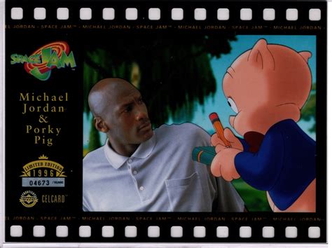 Lot Detail - --MICHAEL JORDAN & PORKY PIG "SPACE JAM" 1996 UD CELCARD ...