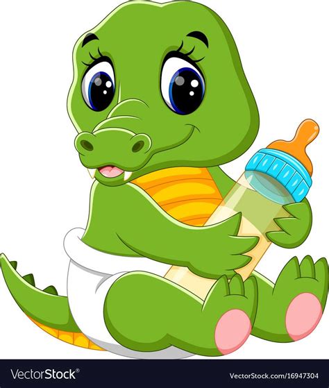 illustration of cute baby crocodile cartoon. Download a Free Preview or ...