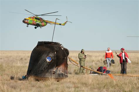 Space in Images - 2011 - 05 - Soyuz TMA-20 landing module just after ...