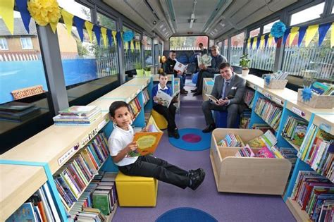 Look inside the Wirral school library made from a BUS | Mobile library ...