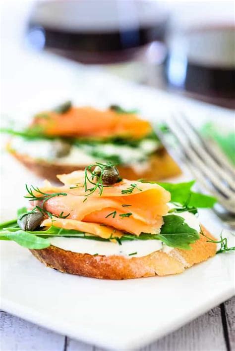 Smoked Salmon Cream Cheese Bruschetta recipe