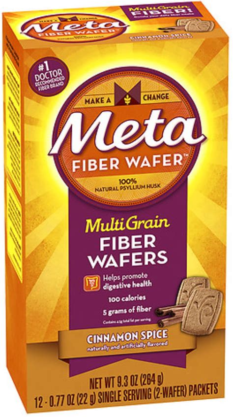 Metamucil MultiGrain Fiber Wafers, Cinnamon Spice 24 ea (Pack of 3 ...