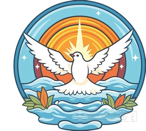 Christian Clipart-christian baptism symbol of a dove wings stretched out