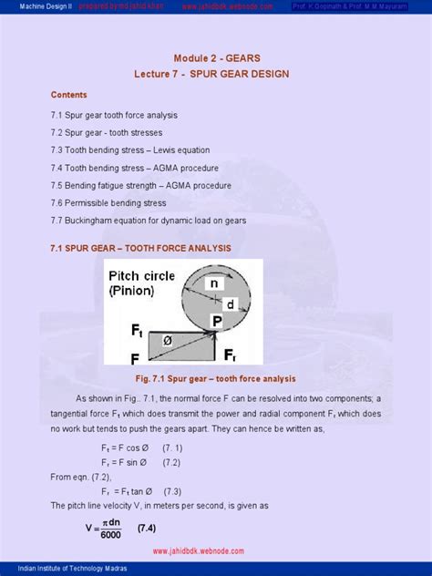 Spur Gear Design | PDF | Gear | Structural Load