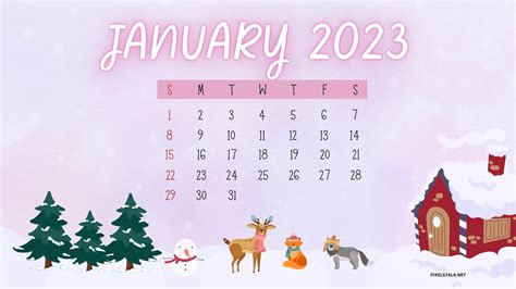 January Calendar 2023 Desktop Wallpapers Free Download