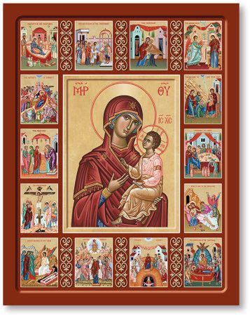 Life of the Virgin Mary Icon | Monastery icons, Orthodox christian ...