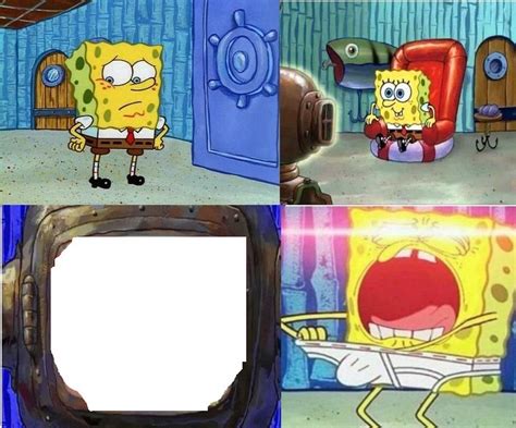 spongebob watching the tv Blank Template - Imgflip