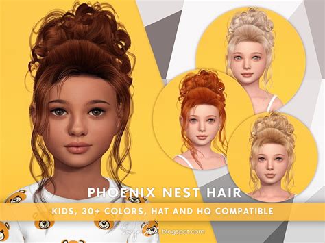 The Sims Resource - SonyaSims Phoenix Nest Hair KIDS