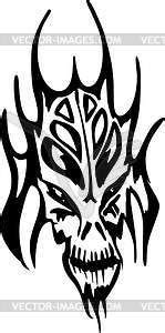 Monster head tattoo - vector clip art