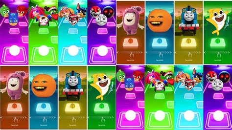 Tiles Hop PJ MASKS - CIRCUS - PAW PATROL - THOMAS TEAM _ Oddbods Newt ...