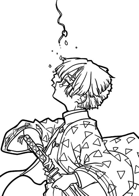 Sleeping Zenitsu - Coloring Pages