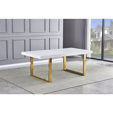 Best Master Furniture Padraig Rectangle White Modern Dining Table in ...