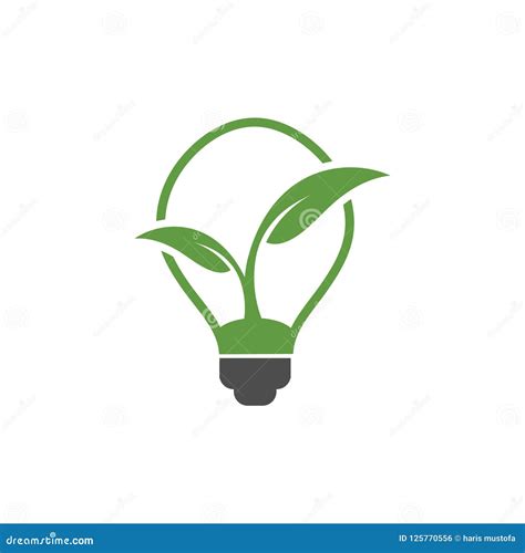 Natural Light Bulb Lamp Logo Design Template Stock Vector ...