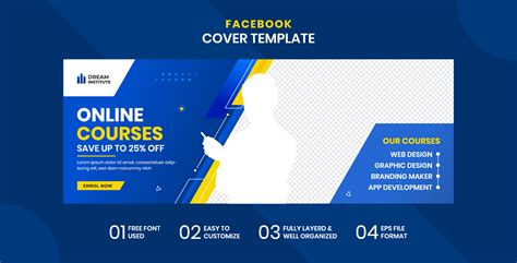 Online Courses Facebook Cover Template 5005574 Vector Art at Vecteezy