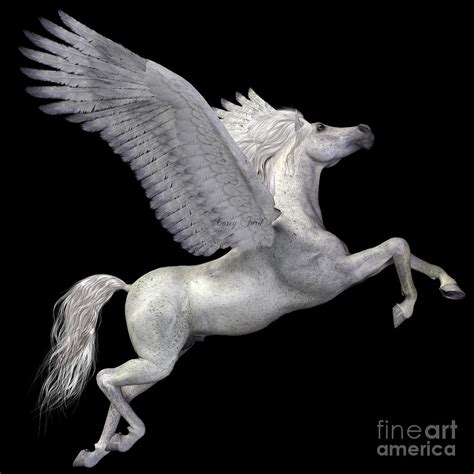 White Pegasus Profile Painting by Corey Ford