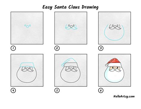 Santa Drawing Step By Step