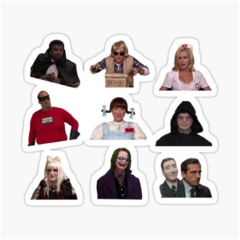 "The Office Halloween Sticker Pack - Characters Cast Costume Funny Meme ...