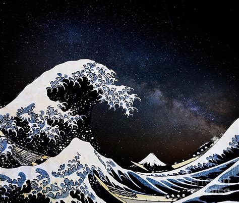 Kanagawa Wave in Space Painting by Miller Martin - Pixels