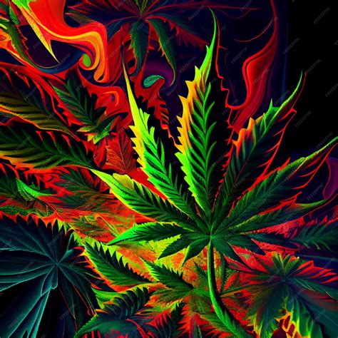 Premium Photo | Marijuana leaf on abstract background psychedelic weed ...