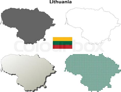 Lithuania outline map set | Stock vector | Colourbox