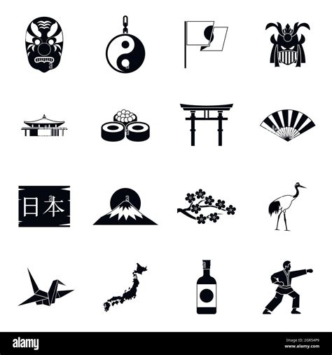 Japan icons set, simple style Stock Vector Image & Art - Alamy