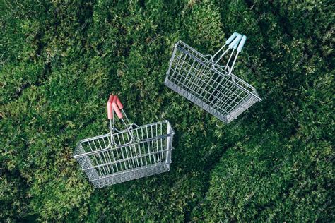 Premium Photo | Sustainable lifestyle top view of supermarket shopping ...