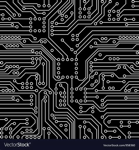 an electronic circuit board with many dots on it in black and white ...