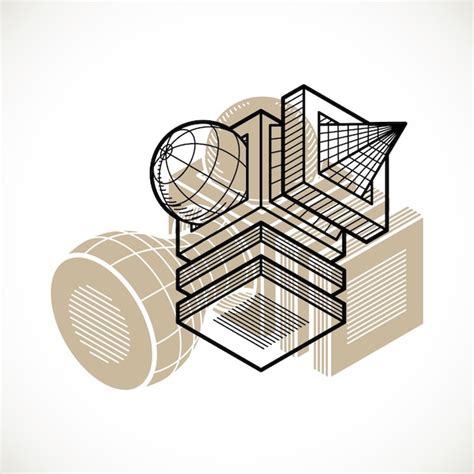 Premium Vector | Abstract vector geometric form, 3d creative shape.