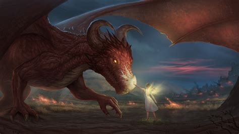 Angel Wings Taming Dragon 4k Wallpaper,HD Artist Wallpapers,4k ...