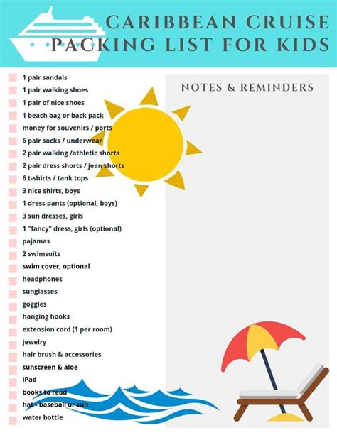 free printable caribbean cruise packing list - the cruise packing ...