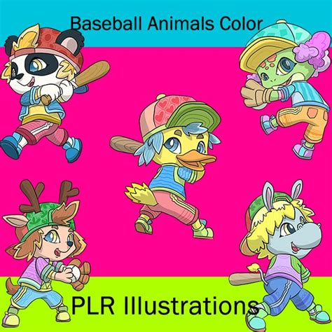 Baseball Animals Color - Color Me Positive PLR