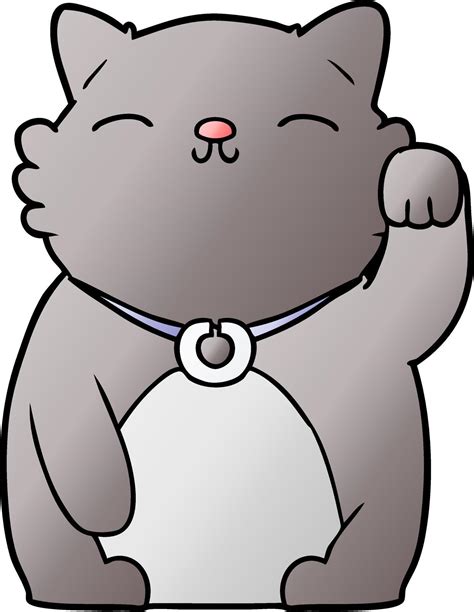 cartoon cat waving 12447531 Vector Art at Vecteezy