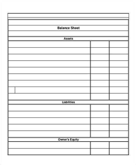 Balance Sheet Printable | Template Business PSD, Excel, Word, PDF