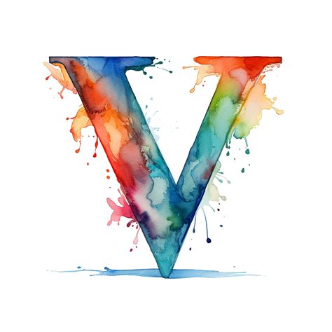 Premium Vector | V letter watercolor paint art