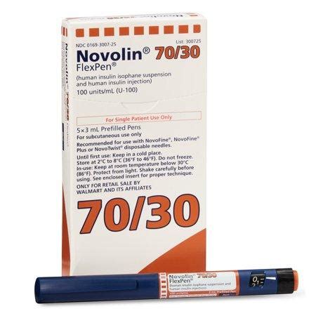 Novolin 70/30 FlexPen | U-100 Insulin 5 x 3ml Prefilled Pens – Ample ...