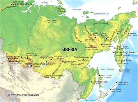 Stanovoy Mountains Map