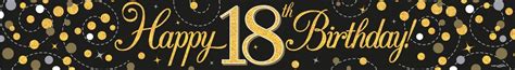 Banner Black & Gold Happy 18th Birthday | The Party Shop Scotland | Are ...