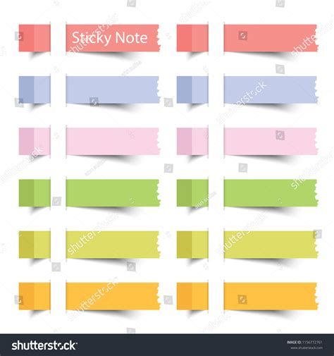 Colorful Sticky Note Sticky Reminder Notes Stock Vector (Royalty Free ...