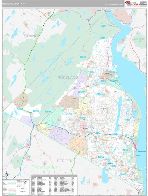 Rockland County, NY Wall Map Premium Style by MarketMAPS - MapSales